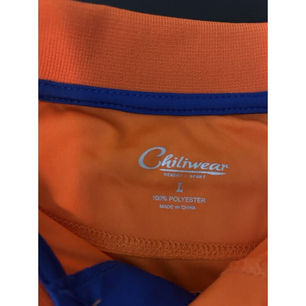 University Of Florida Gators Polo Shirt Mens Size Large Orange Blue Chiliwear - Picture 4 of 6